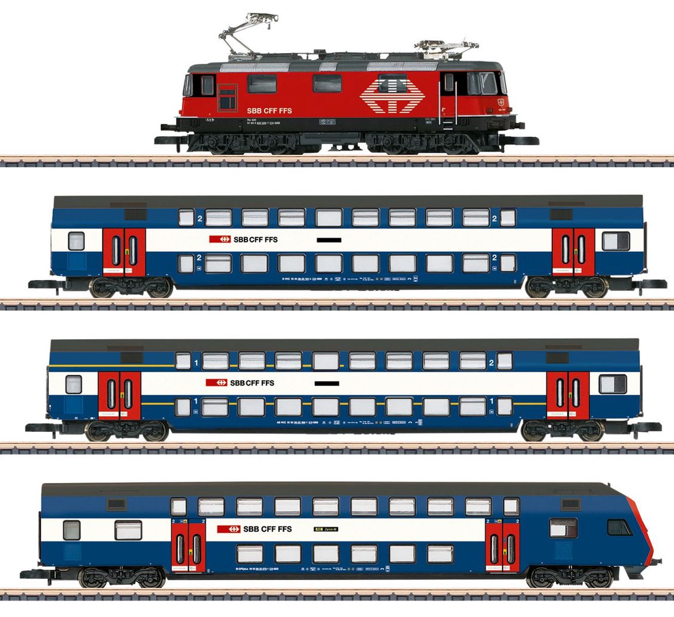 Märklin 81195 - Zugset 'Züricher S-Bahn' mit Re 420 und Doppelstockwagen, SBB, Ep.VI