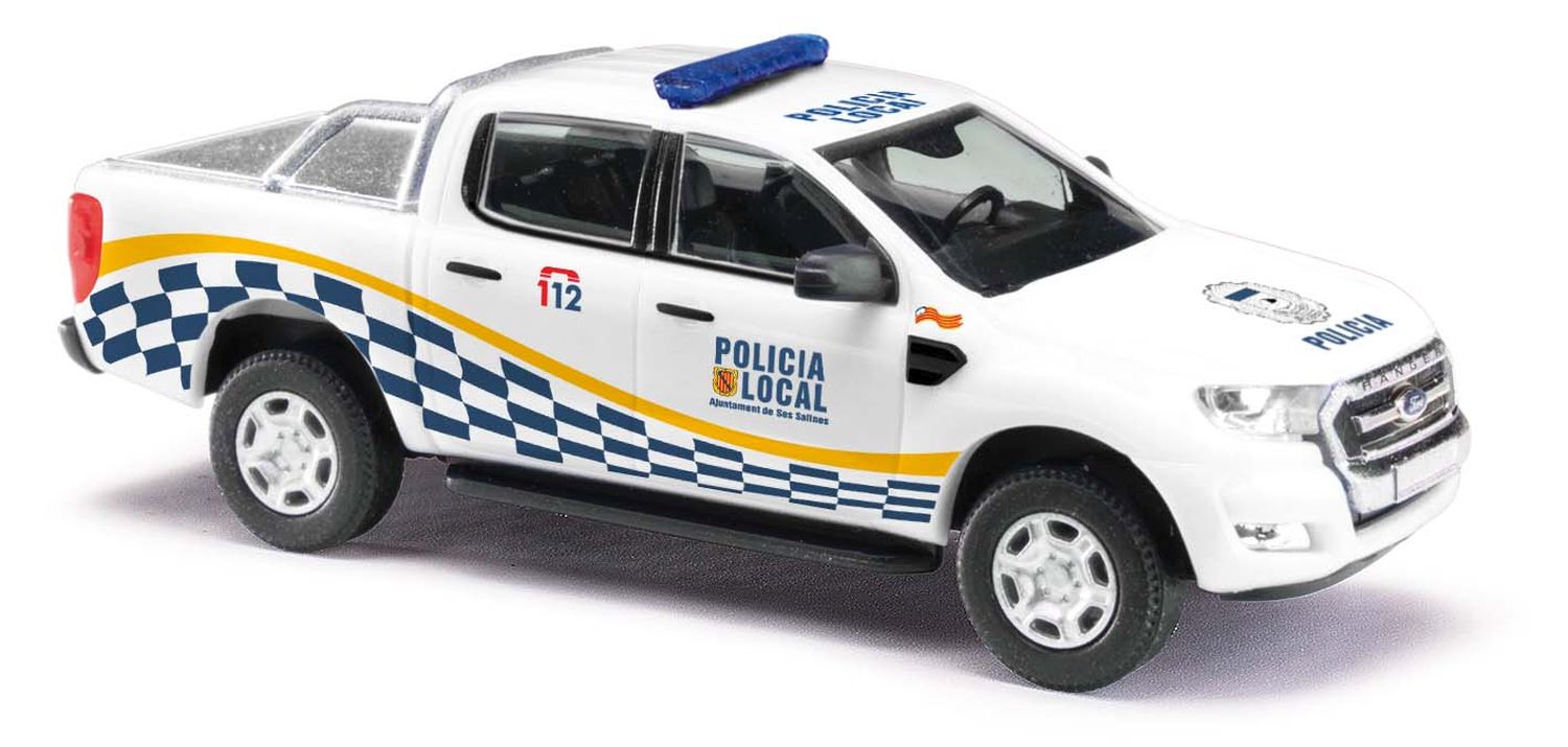 Busch 52828 - Ford Ranger mit Abdeckung Policia Local Mallorca, Baujahr 2016