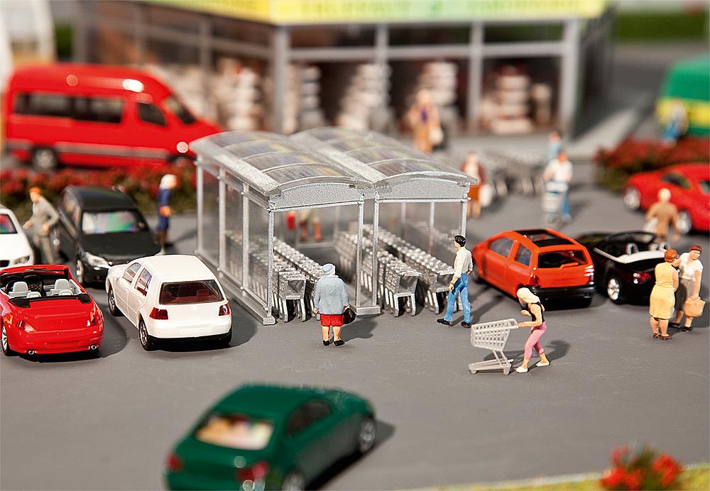 Faller 180606 - Moderner Einkaufswagen-Unterstand Faller 180606 - Moderner Einkaufswagen-Unterstand