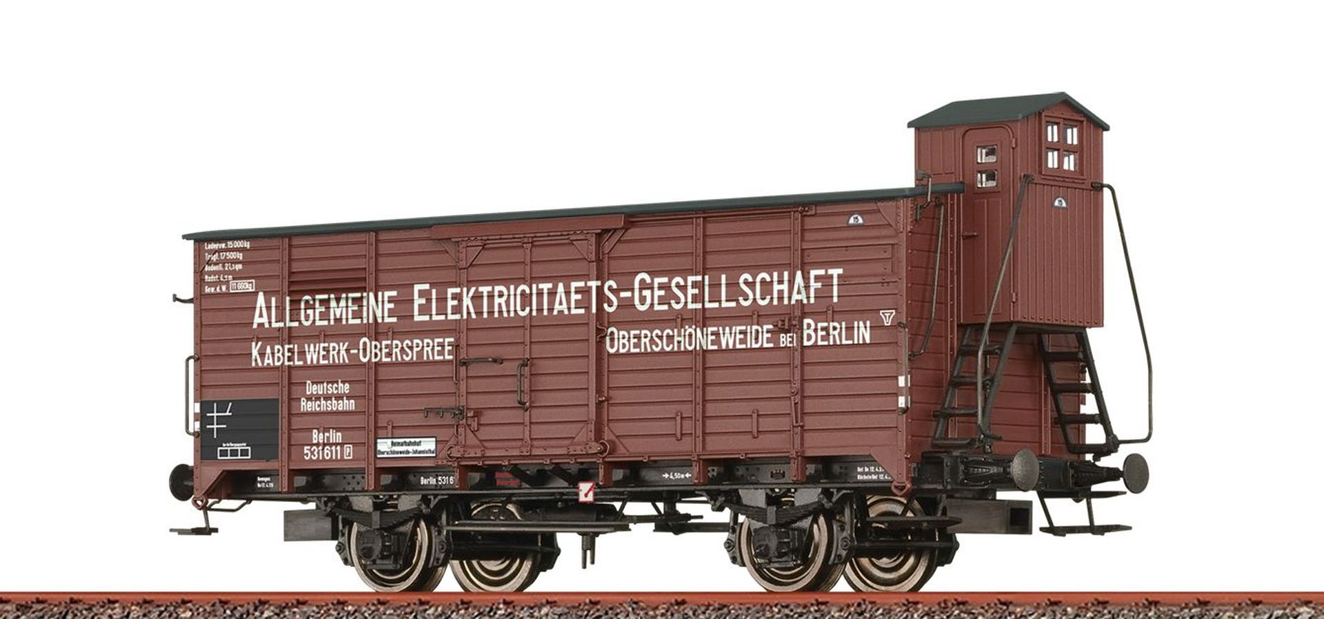 Brawa 50791 - Gedeckter Güterwagen G, DRG, Ep.II 'AEG'