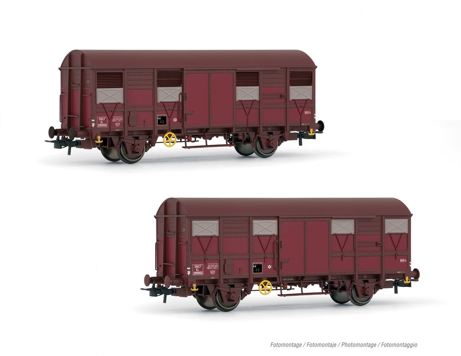 Jouef HJ6231 - 2er Set gedeckte Güterwagen, SNCF, Ep.III