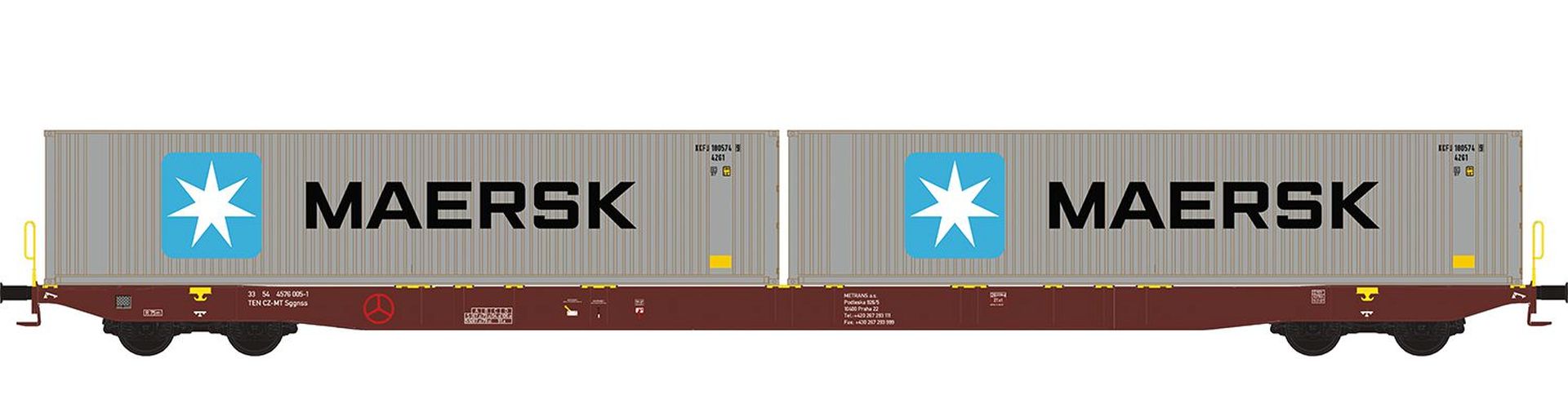 Hobbytrain H23101 - Containerwagen Sggnss'80, Metrans, Ep.VI 'MAERSK'