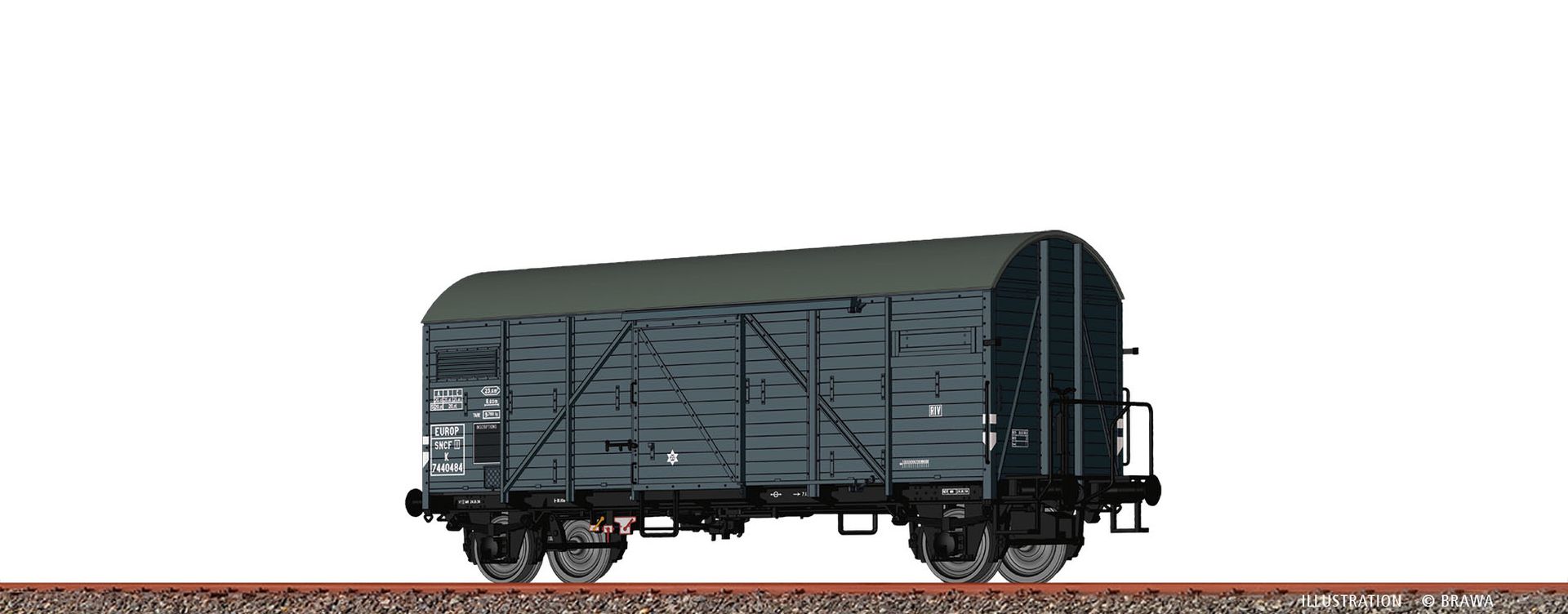 Brawa 50730 - Gedeckter Güterwagen K 'EUROP', SNCF, Ep.III