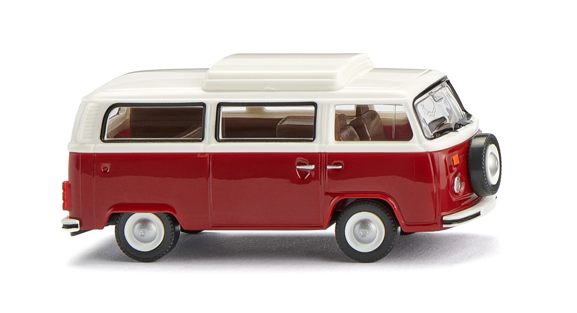Wiking 031805 - VW T2b Campingbus - rubinrot/weiß