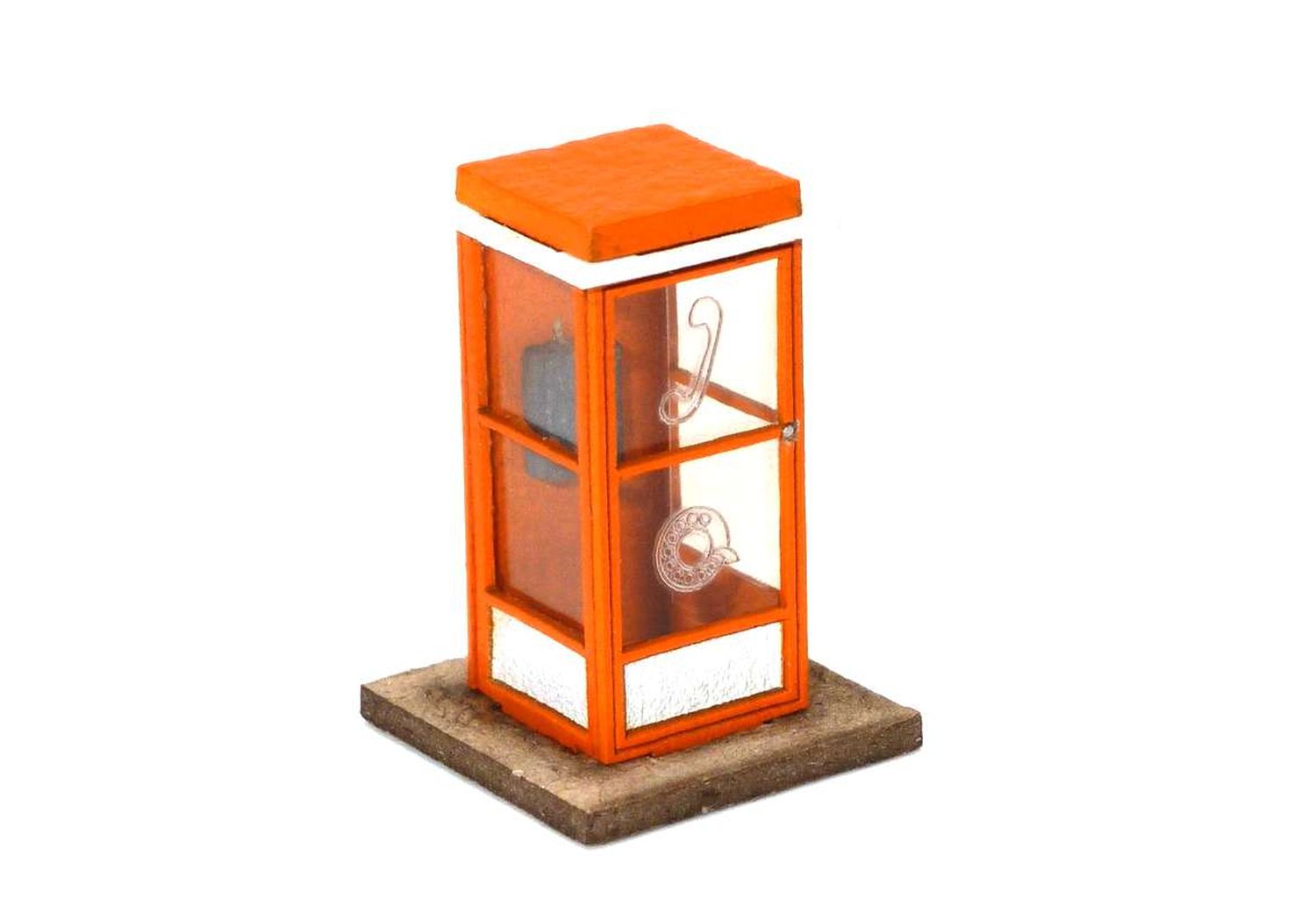 igra 110004 - Telefonzelle orange, 15 x 15 x 21, Bausatz