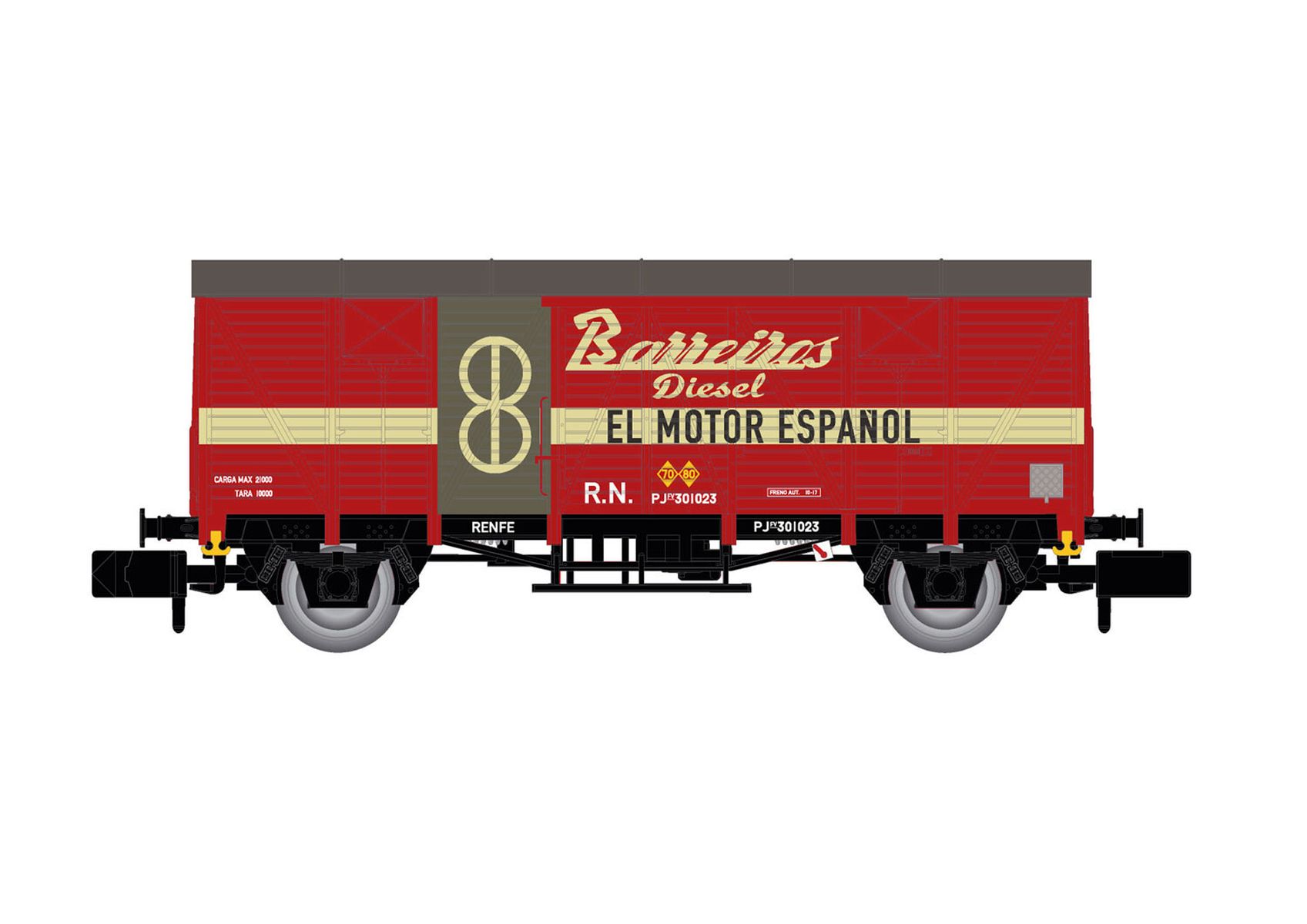 Arnold HN6661 - Gedeckter Güterwagen J300.000, RENFE, Ep.III 'Barreiros'