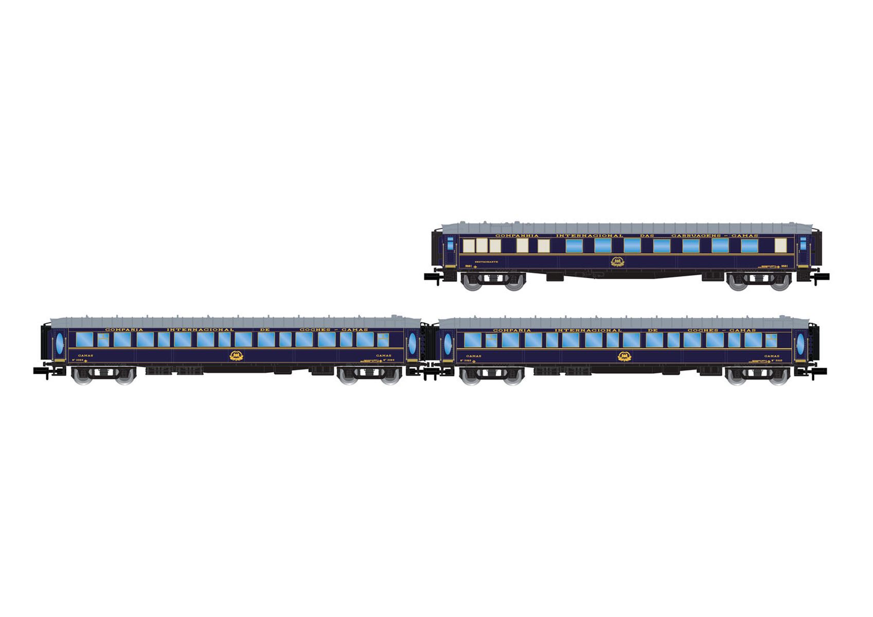 Arnold HN4461 - 3er Set Personenwagen CIWL 'Castellano Express', RENFE, Ep.IV