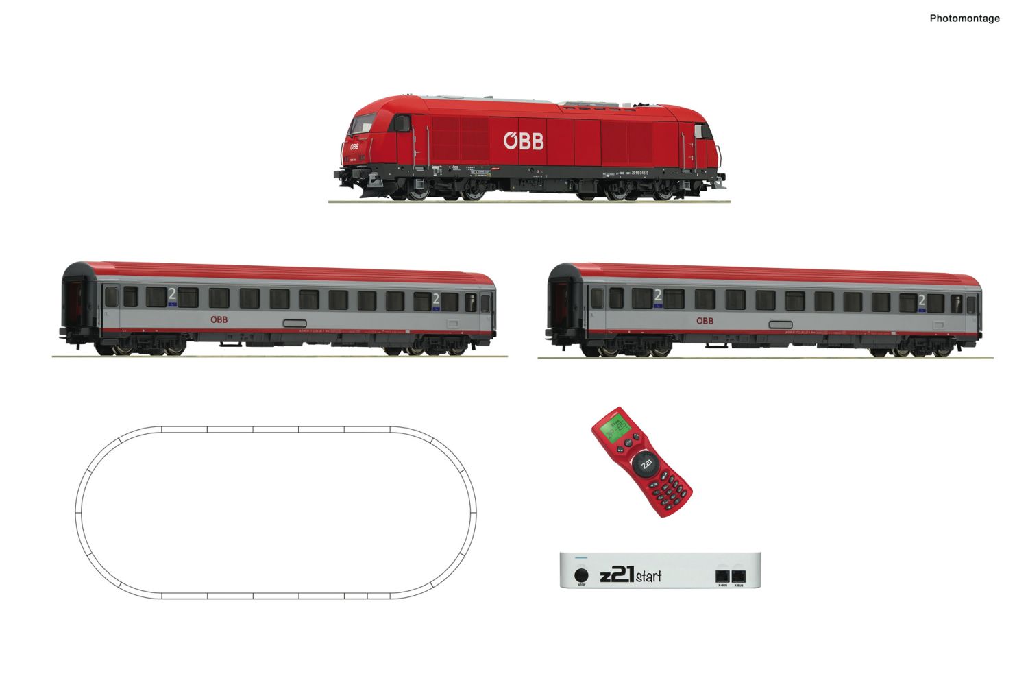 Roco 51341 - Digitales Startset mit Rh 2016 und Personenzug, ÖBB, Ep.VI, z21start und MultiMaus