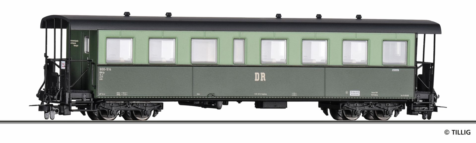 Tillig 03987 - Personenwagen KB4ip, DR, Ep.IV 'Harzer Roller'