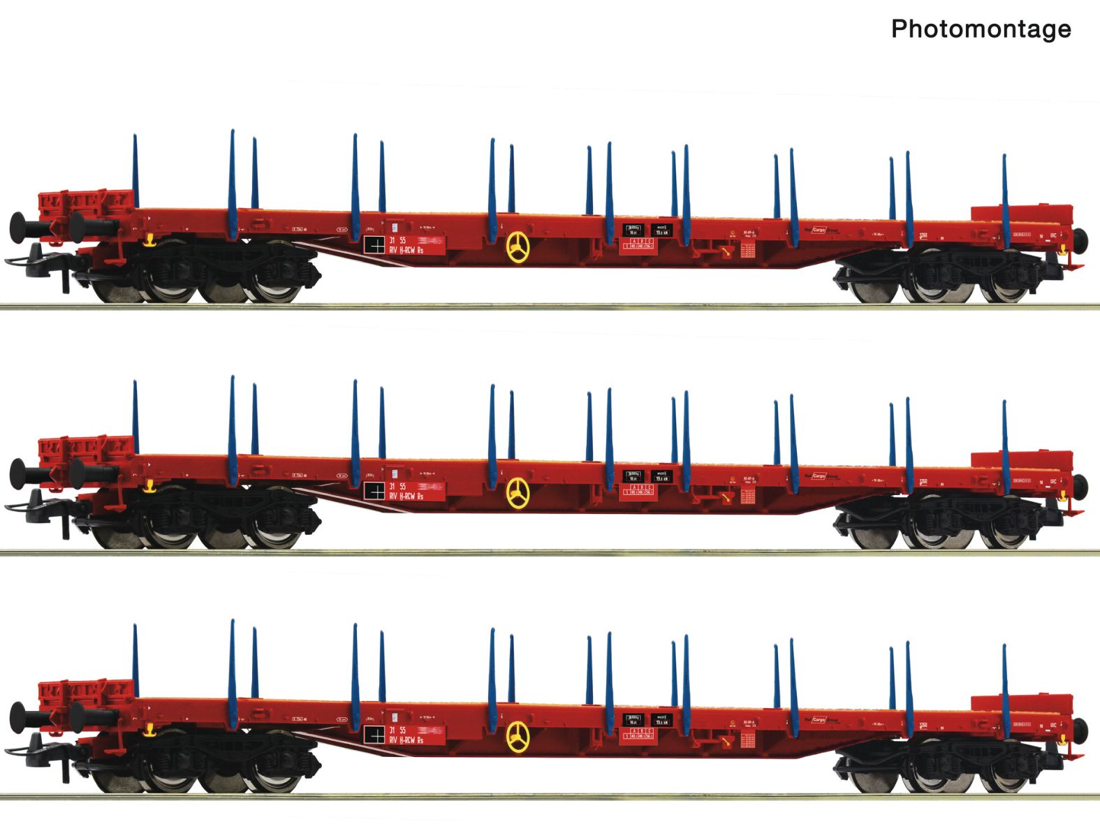 Roco 6600219 - 3er Set Rungenwagen Rs, ÖBB, Ep.VI