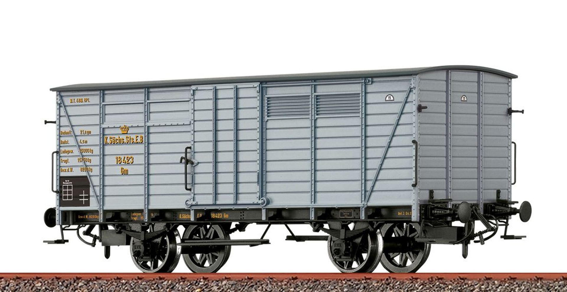 Brawa 49883 - Gedeckter Güterwagen Gm, K.Sächs.Sts.E.B., Ep.I
