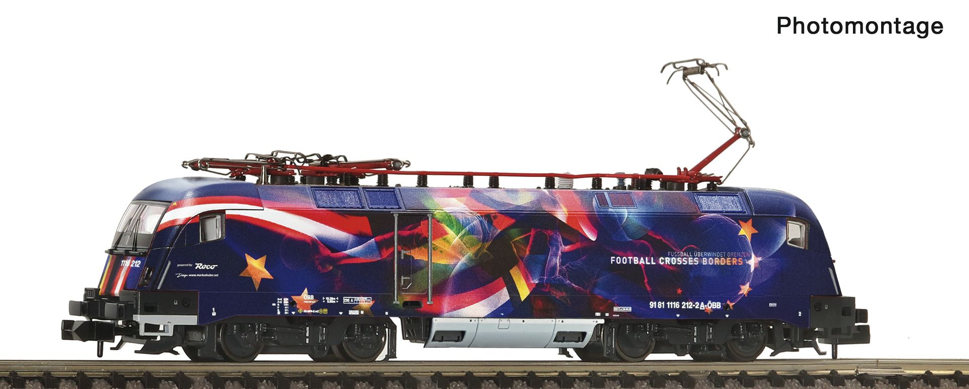 Fleischmann 7570070 - E-Lok 1116 212-2 'Fußball vereint Europa', ÖBB, Ep.VI, DC-Sound