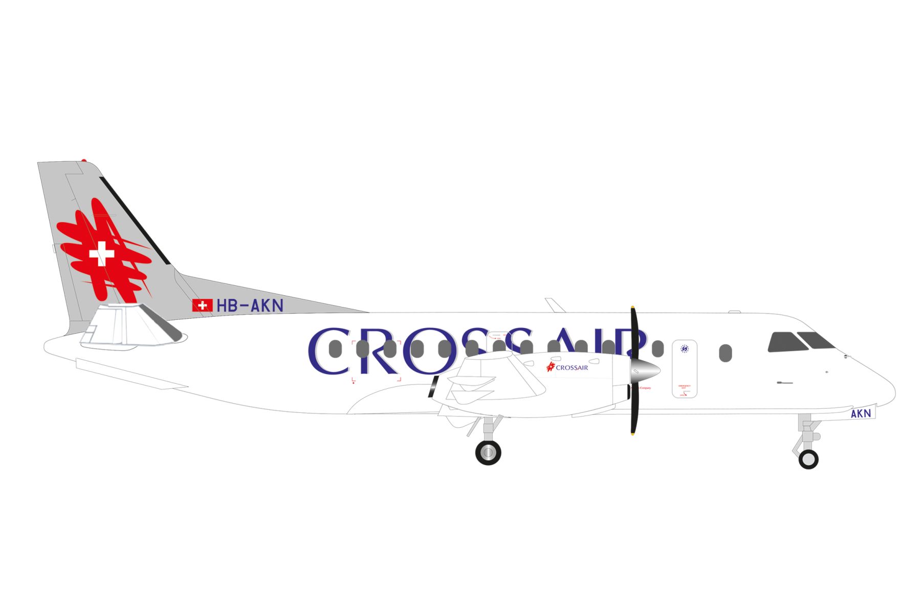 Herpa 573252 - Crossair Saab 340 (last color scheme)