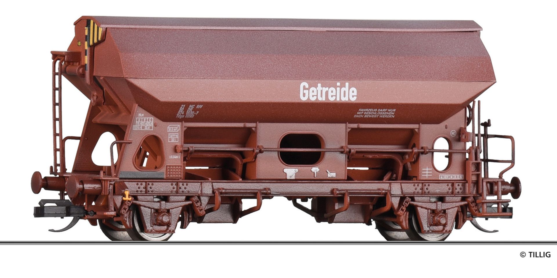 Tillig 523181 - Schwenkdachwagen Tds 2-achsig 'Getreide', DR, Ep.IV, gealtert, BN: 1