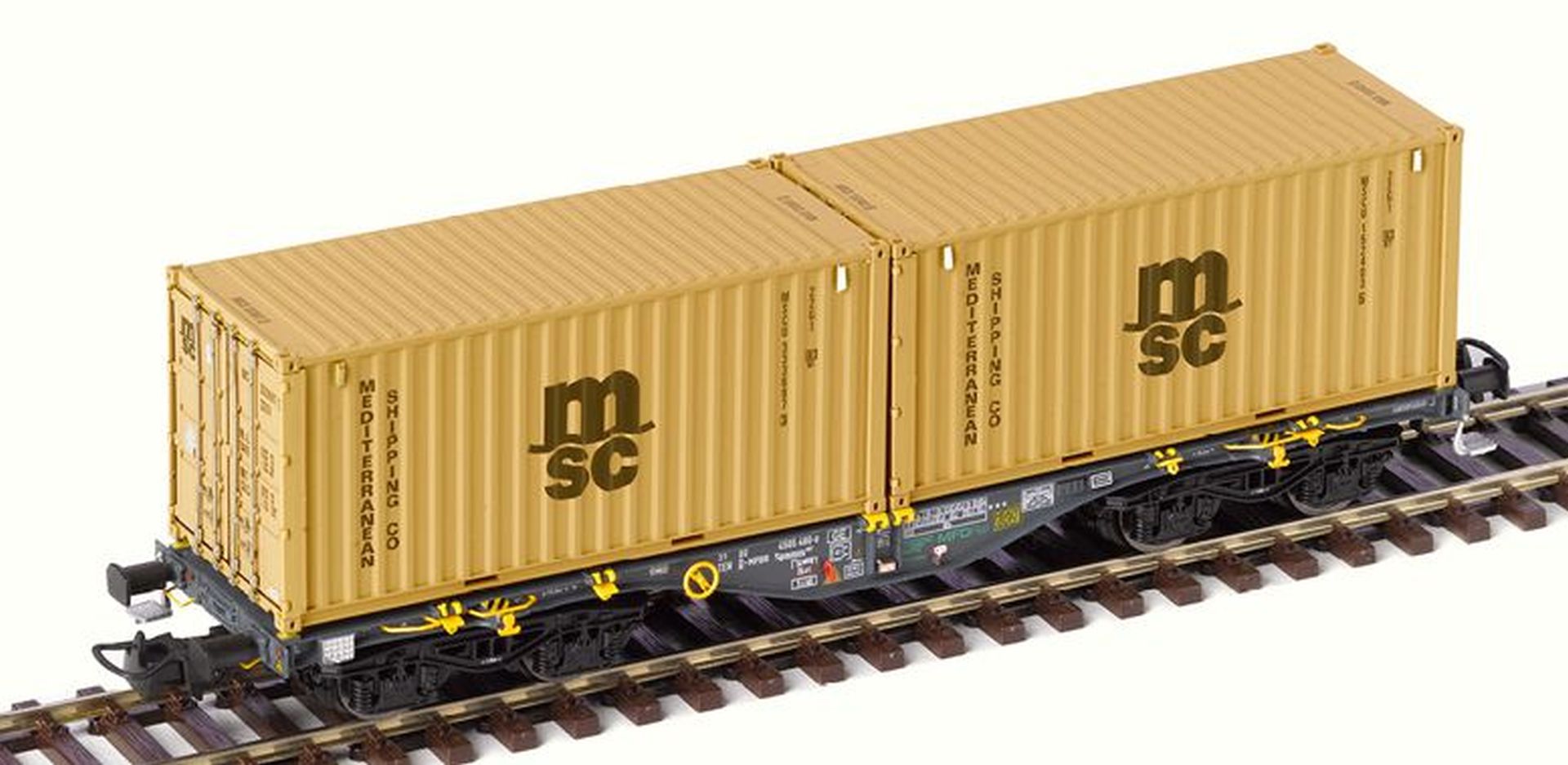 PT-Trains 100323 - Containertragwagen Sgmmnss, MFD-Rail, Ep.VI 'msc'