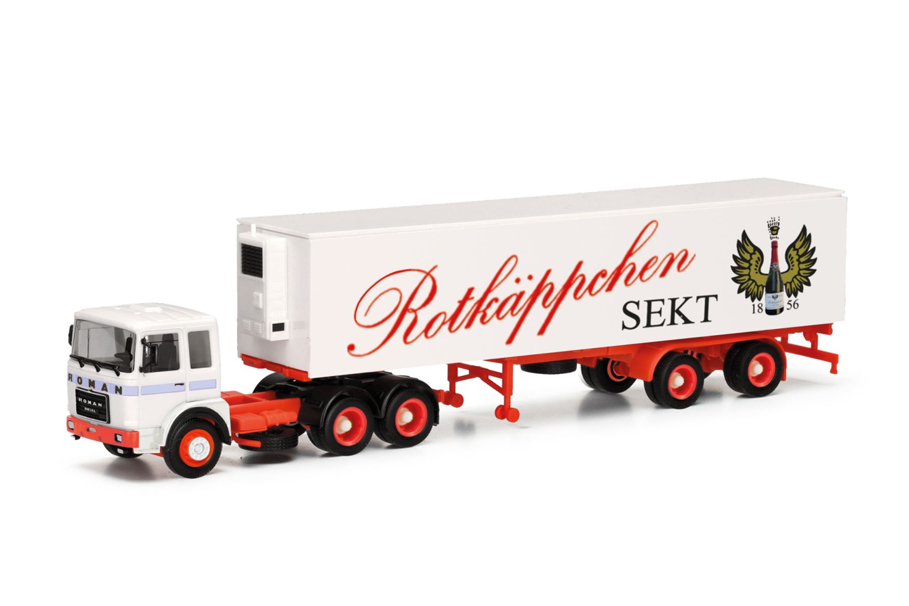 Herpa 317887 - Roman Diesel 6x4 Kühlkoffer-Sattelzug "Rotkäppchen Sekt"