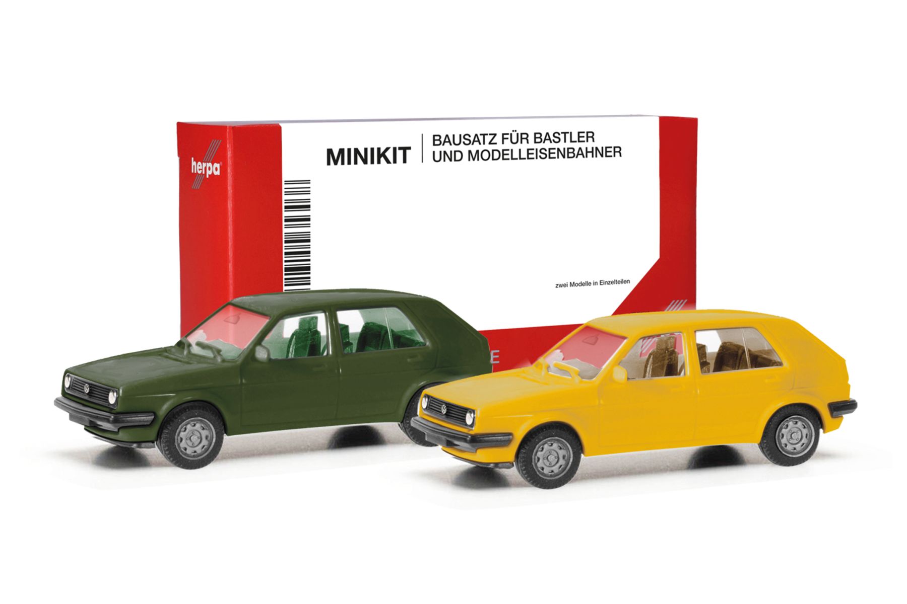 Herpa 012195-010 - MiniKit VW Golf II 4-türig, olivgrün/ginstergelb