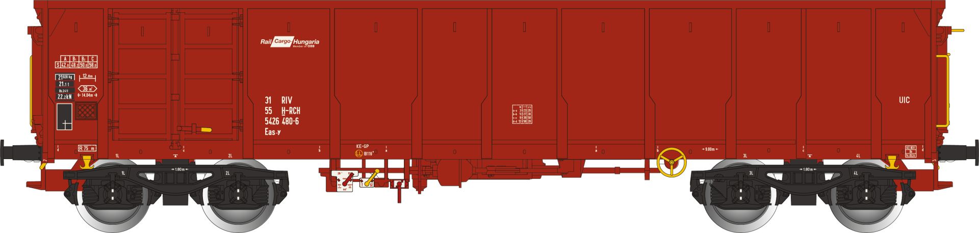 Albert Modell 542040 - Offener Güterwagen Eas-y, H-RCH, Ep.VI