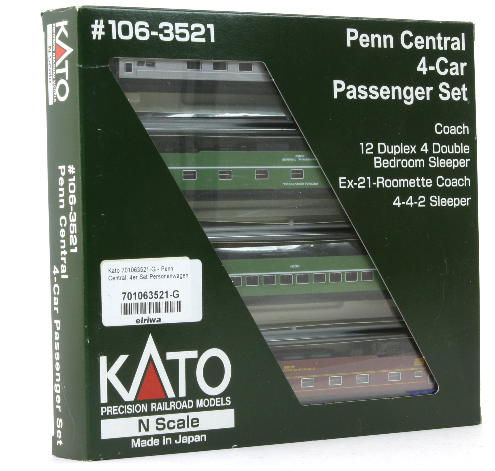 Kato 701063521-G - Penn Central, 4er Set Personenwagen