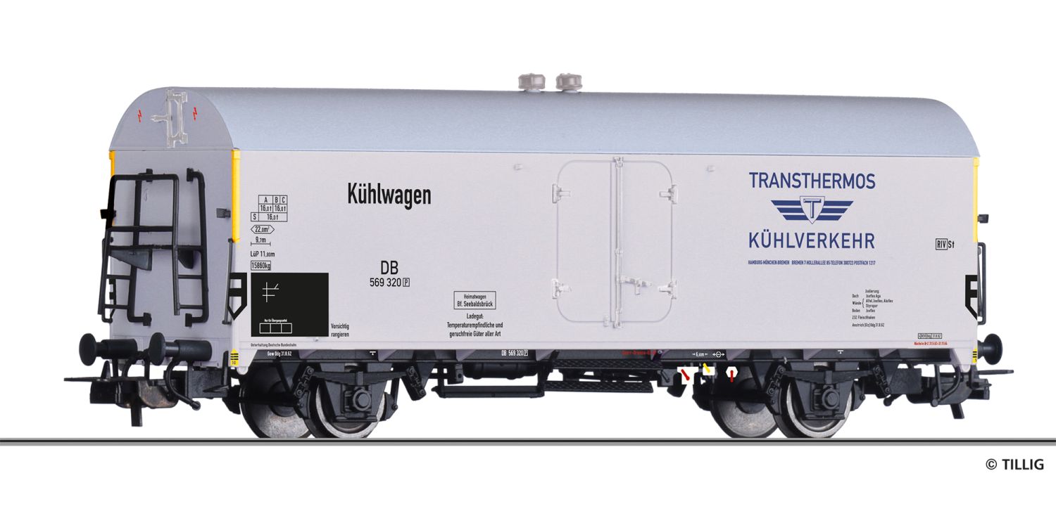 Tillig 76804 - Kühlwagen, DB, Ep.III 'Transthermos Kühlverkehr'