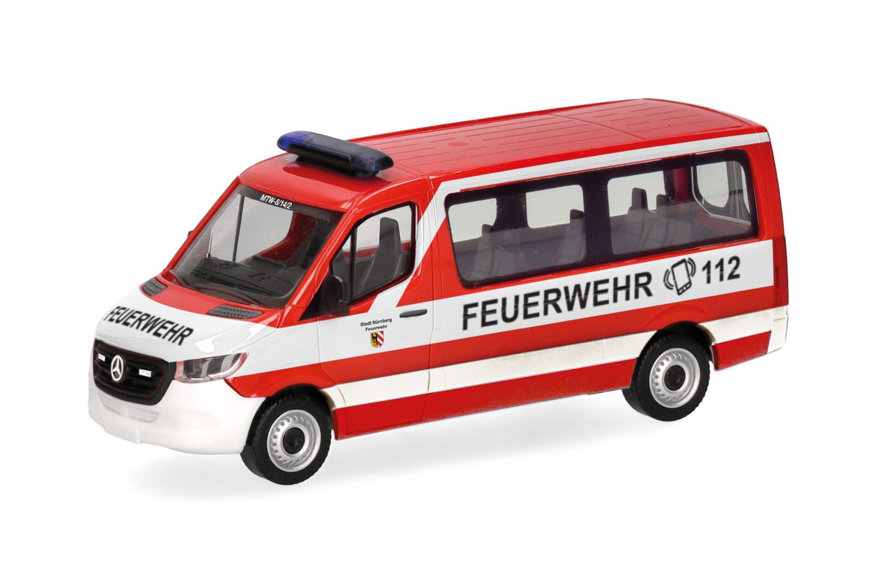 Herpa 098885 - Mercedes-Benz Sprinter '18 Flachdach Bus "Feuerwehr Nürnberg"