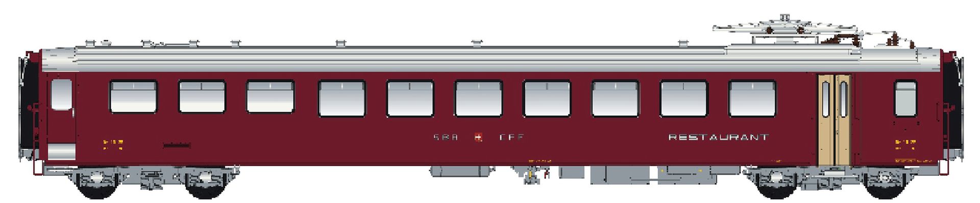 L.S. Models LS47259DC - Speisewagen EW I Dr4, SBB, Ep.III, mit Innenbeleuchtung