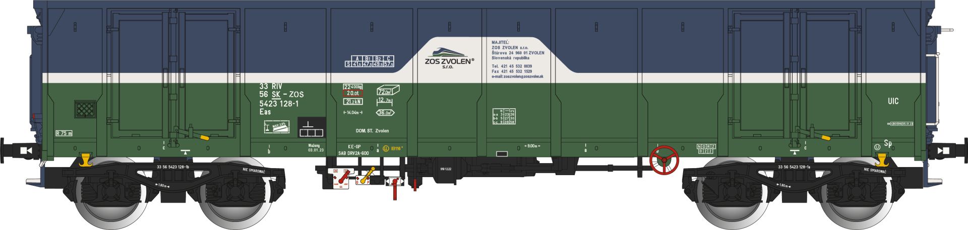 Albert Modell 542035 - Offener Güterwagen Eas, SK-ZOS, Ep.VI