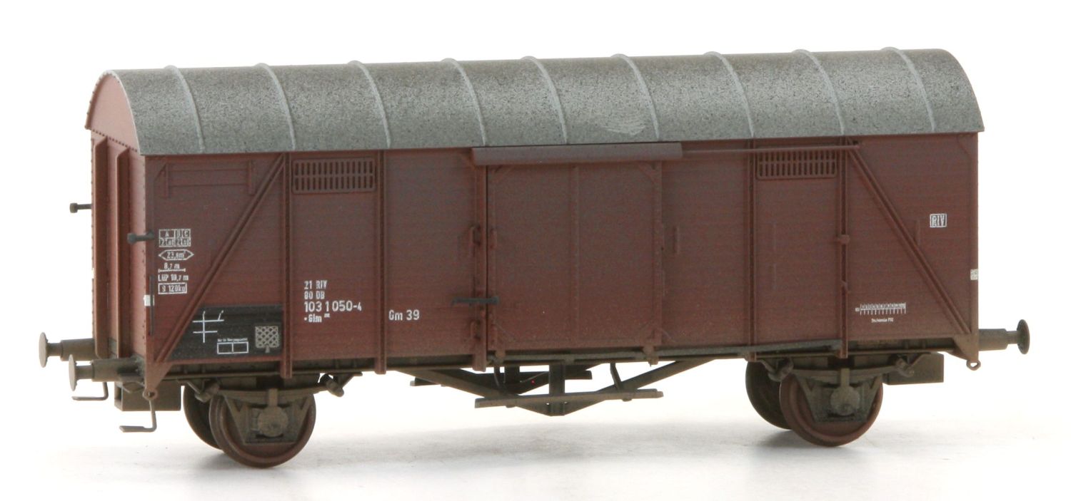 Exact-Train EX22070 - Gedeckter Güterwagen Glm, DB, Ep.IV, verschmutzt