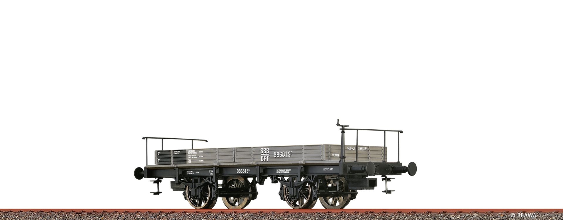 Brawa 47737 - Niederbordwagen Sc, SBB, Ep.I