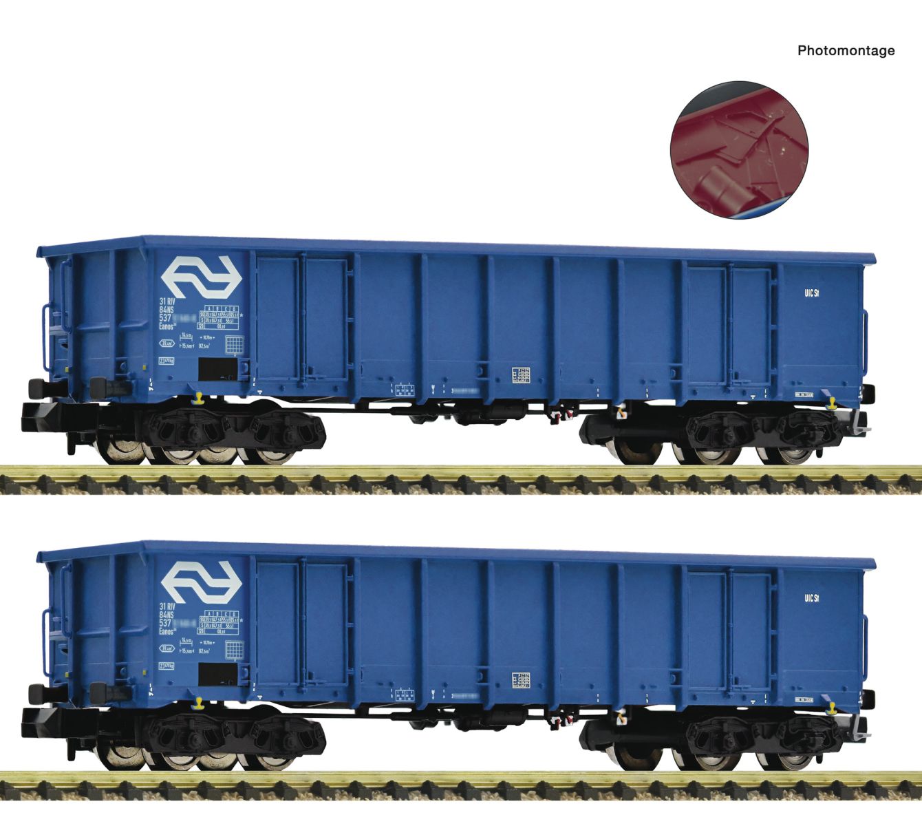 Fleischmann 830258 - 2er Set offene Güterwagen Eanos mit Schrottladung, NS, Ep.V