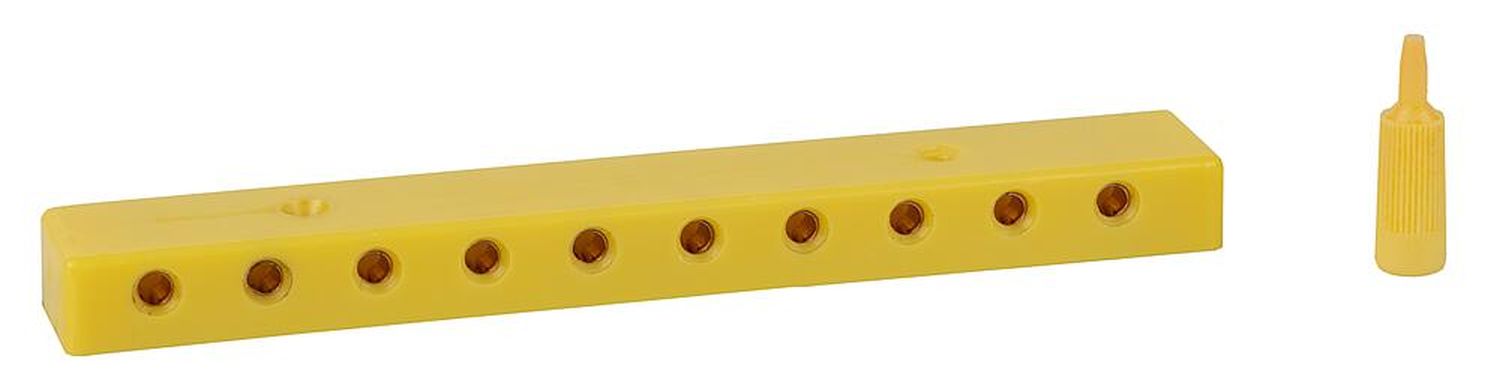 Faller 180802 - Verteilerplatte, gelb, 2 x 10 Buchsen, inkl. 10 Steckern