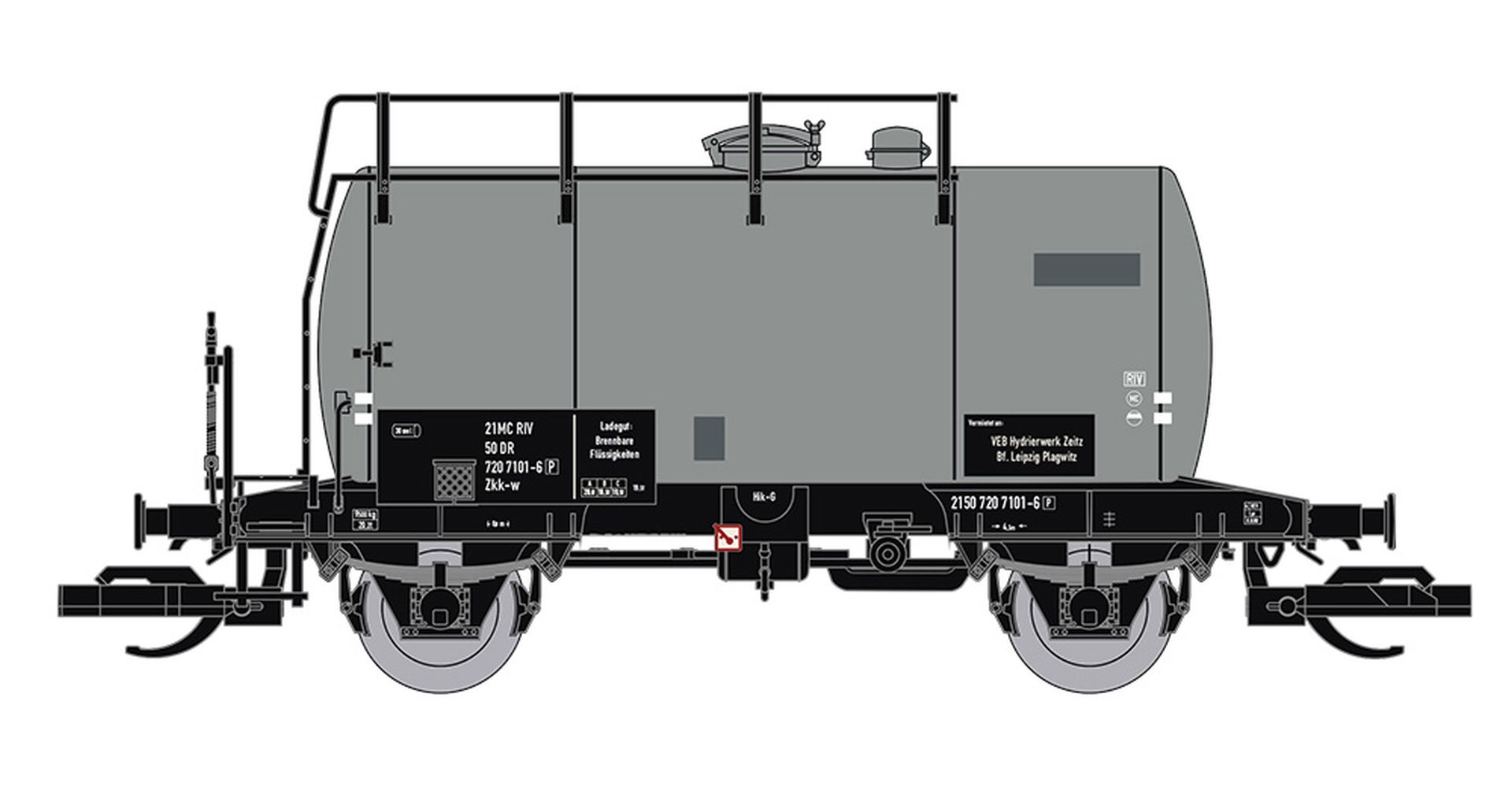 Saxonia 120117 - Kesselwagen 'Deutz', DR, Ep.IV, grau mit Flicken