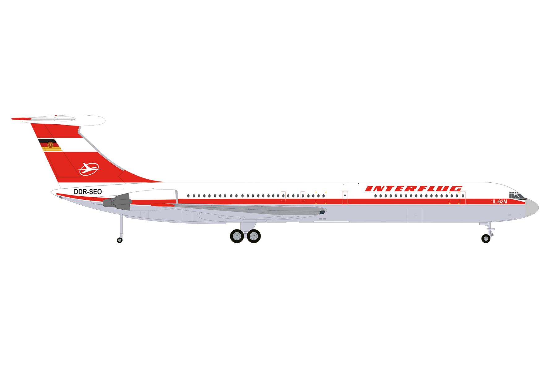 Herpa 571708-001 - Interflug Ilyushin IL-62M