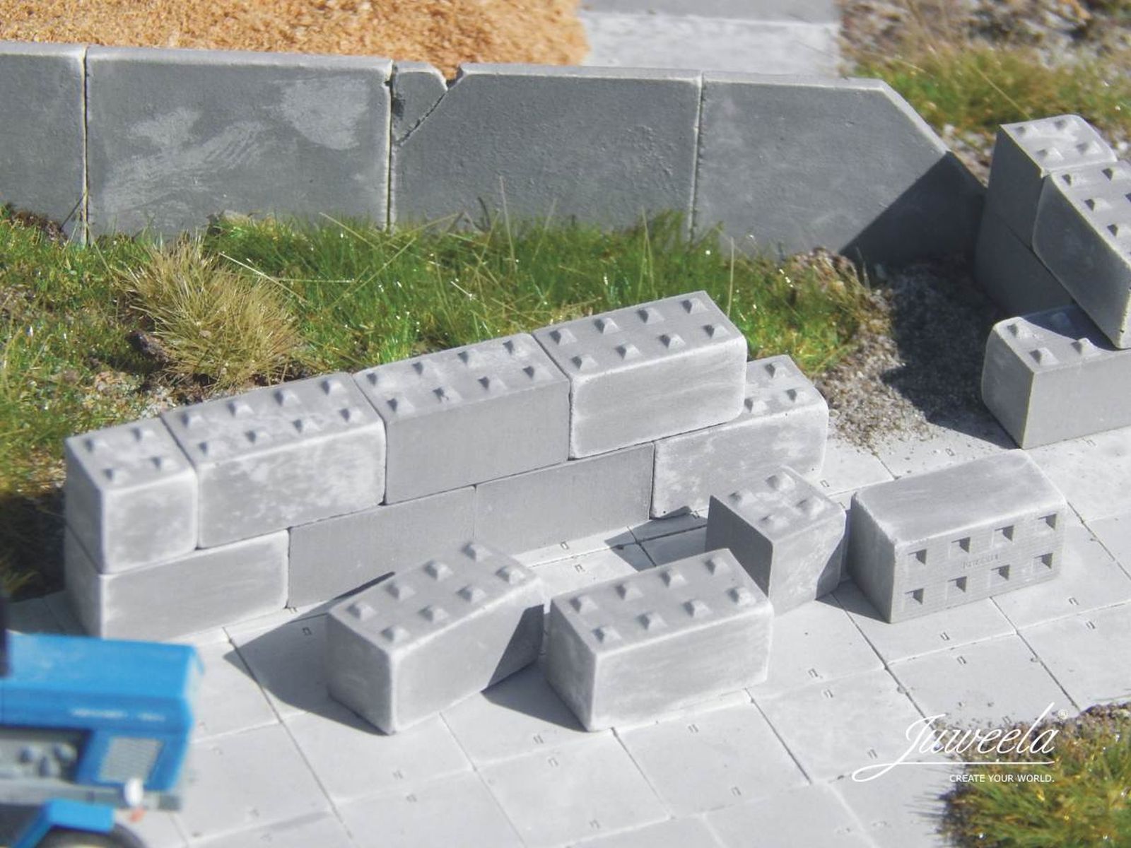 Juweela 21325 - Betonblöcke mit Noppen, 1:120, TT