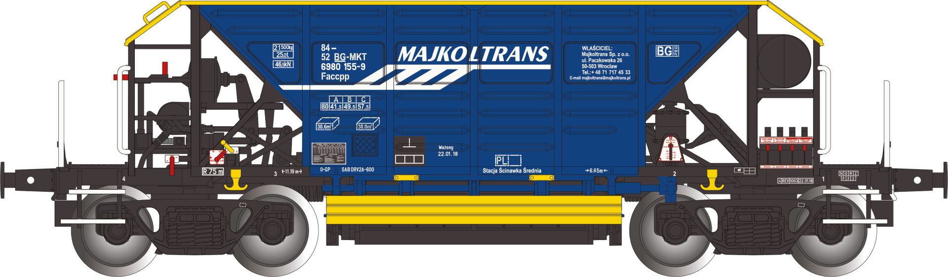 Albert Modell 698005 - Schotterwagen Faccpp, BG-MKT, Ep.VI