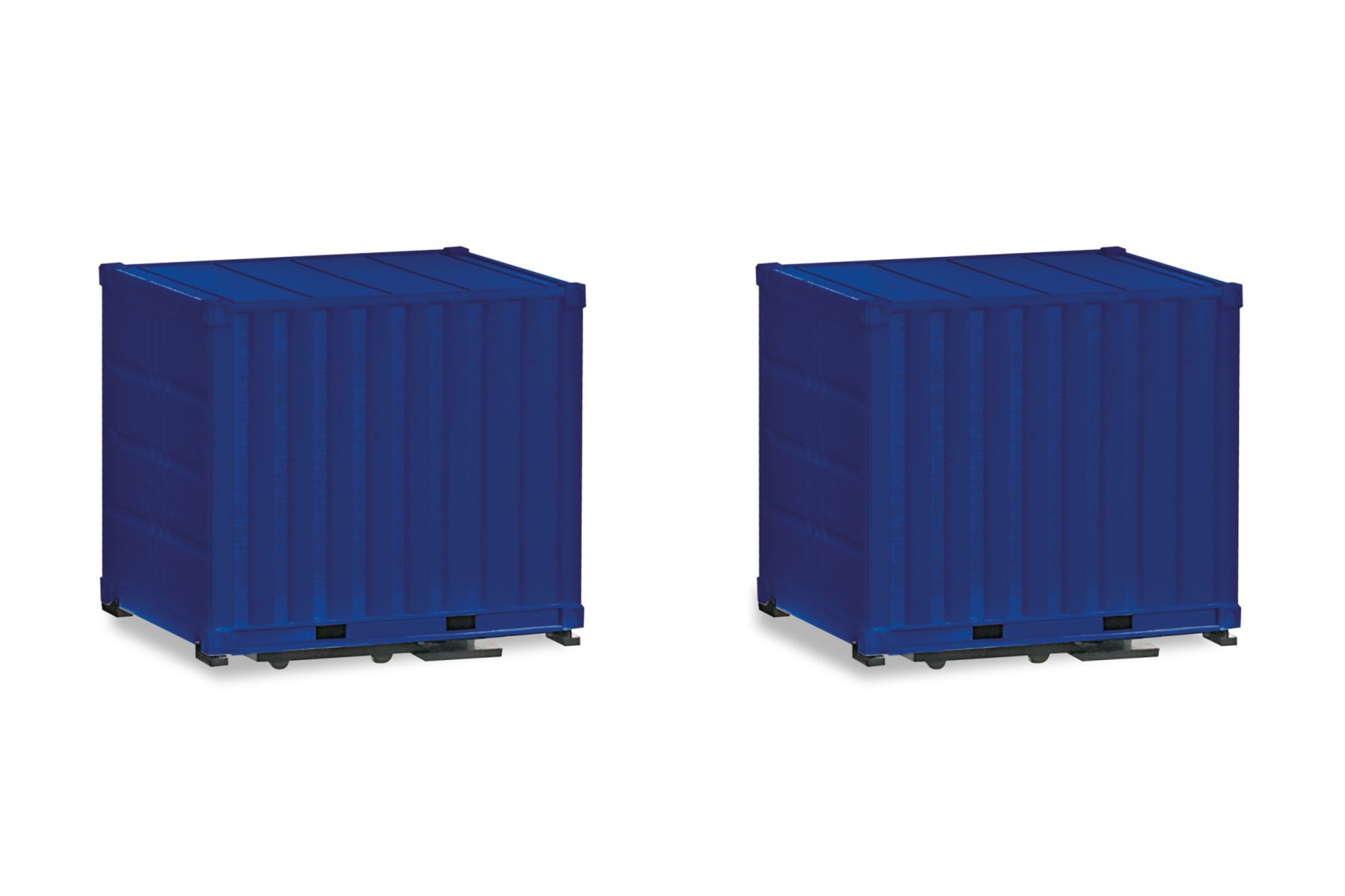 Herpa 053594-003 - Zubehör 10ft Container mit Platte, ultramarinblau (THW) (2 Stück)