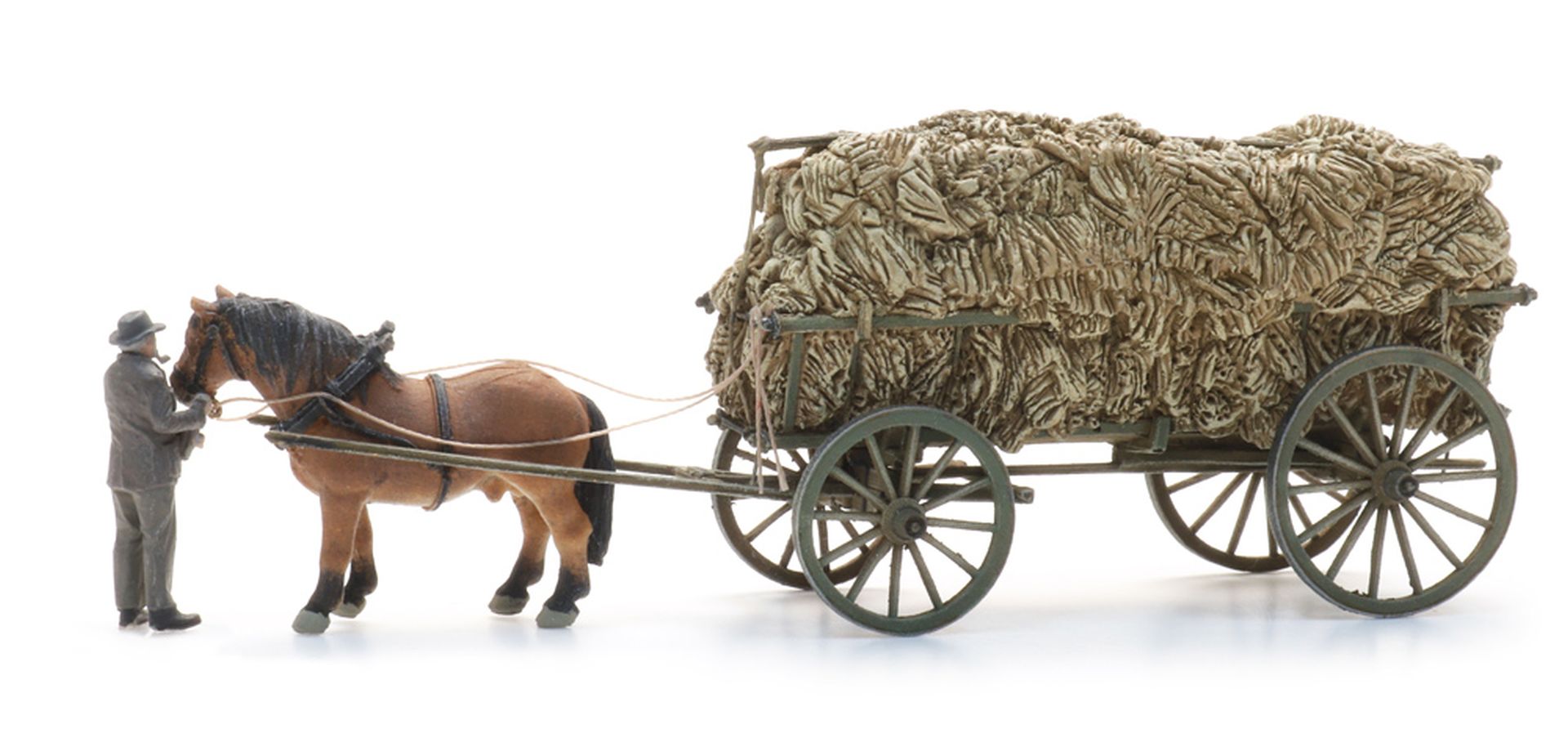 Artitec 387.619 - Leiterwagen Heuernte mit Pferd und Figur