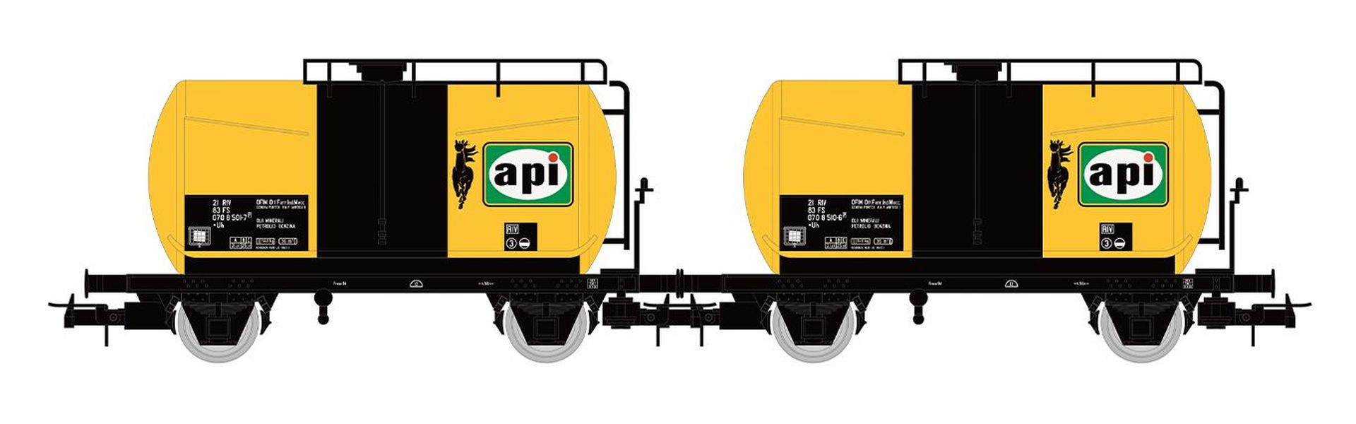 Rivarossi HR6566 - 2er Set Kesselwagen, FS, Ep.IV 'API'