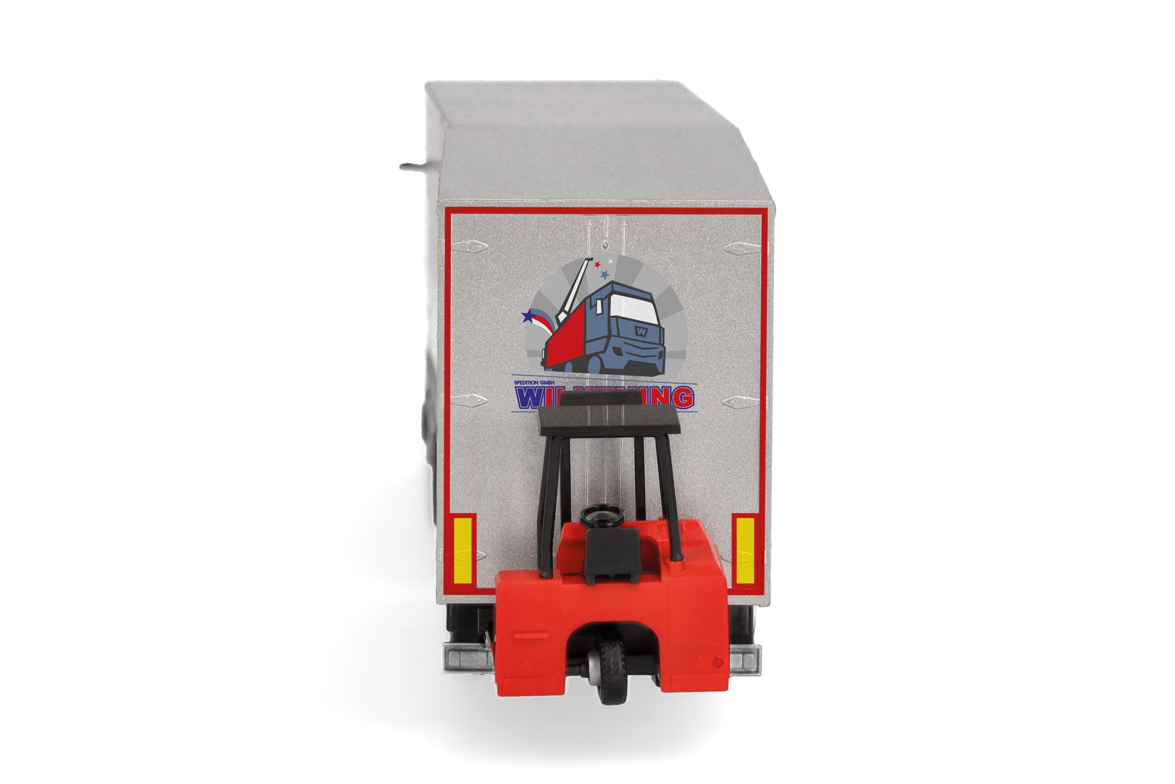 Herpa 319683 - Mercedes-Benz Actros Jumbogardinenplanentandem-Hängerzug mit Stapler "Wilkening" Herpa 319683 - Mercedes-Benz Actros Jumbogardinenplanentandem-Hängerzug mit Stapler "Wilkening"