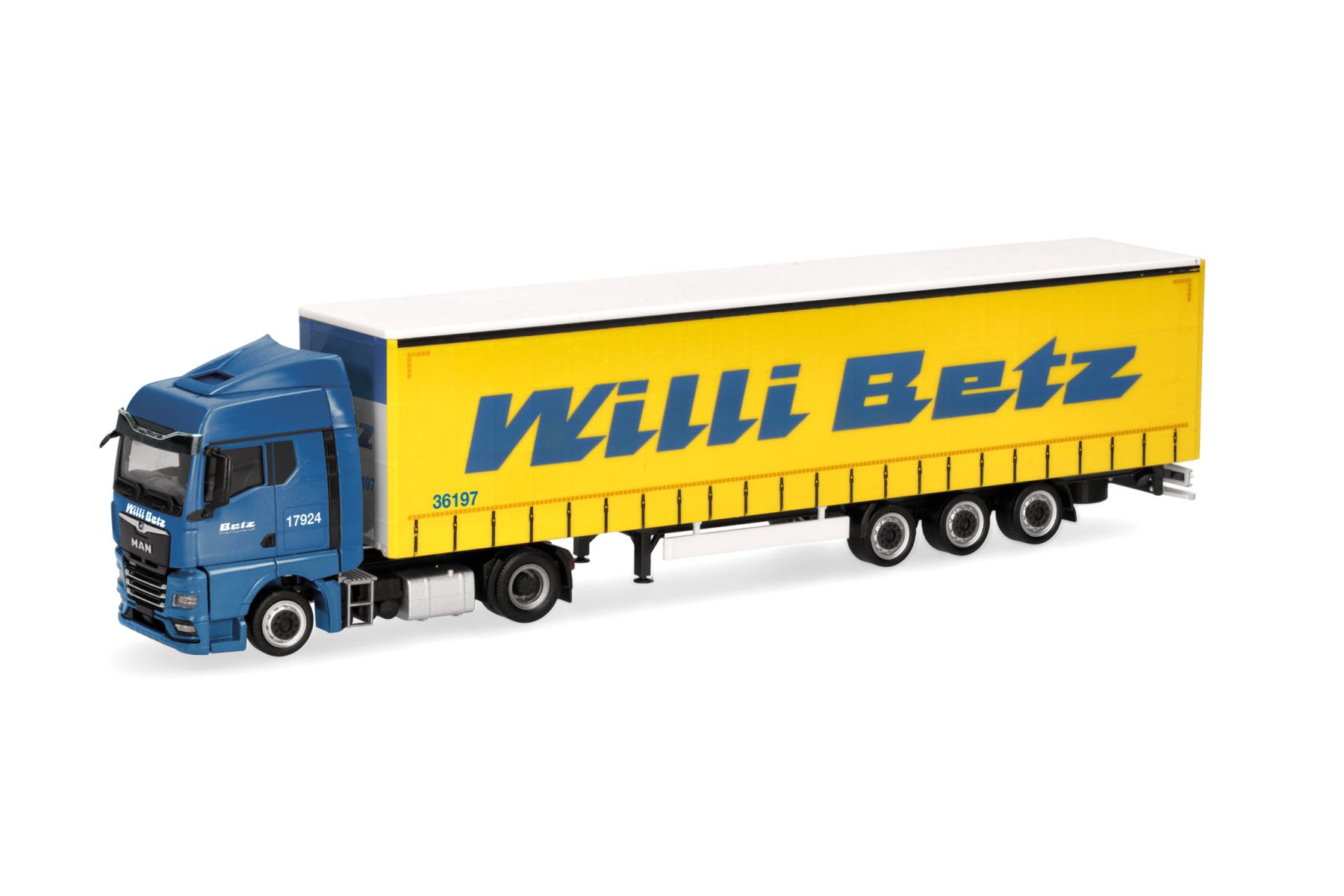 Herpa 318808 - MAN TGX GM Lowlinergardinenplanen-Sattelzug "Willi Betz"