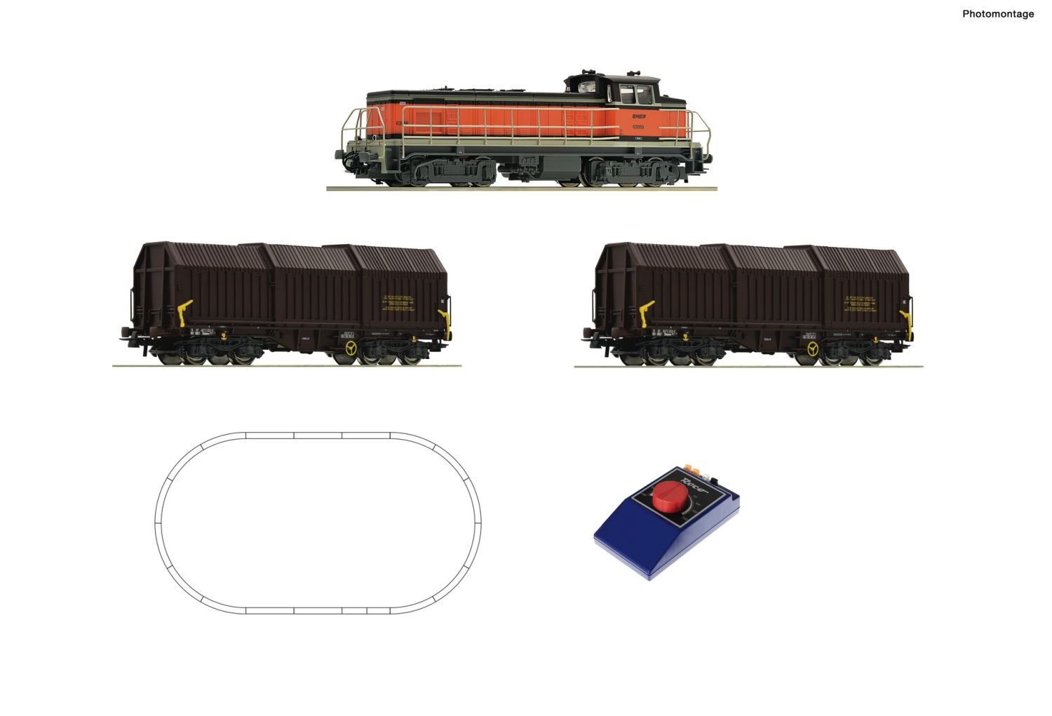 Roco 51335 - Analoges Startset mit BB 63000 und Güterzug, SNCF, Ep.IV-V