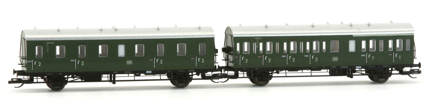 Schirmer 70003 - 2er Set Einheits-Abteilwagen D21b und BC 21, DB, Ep.III