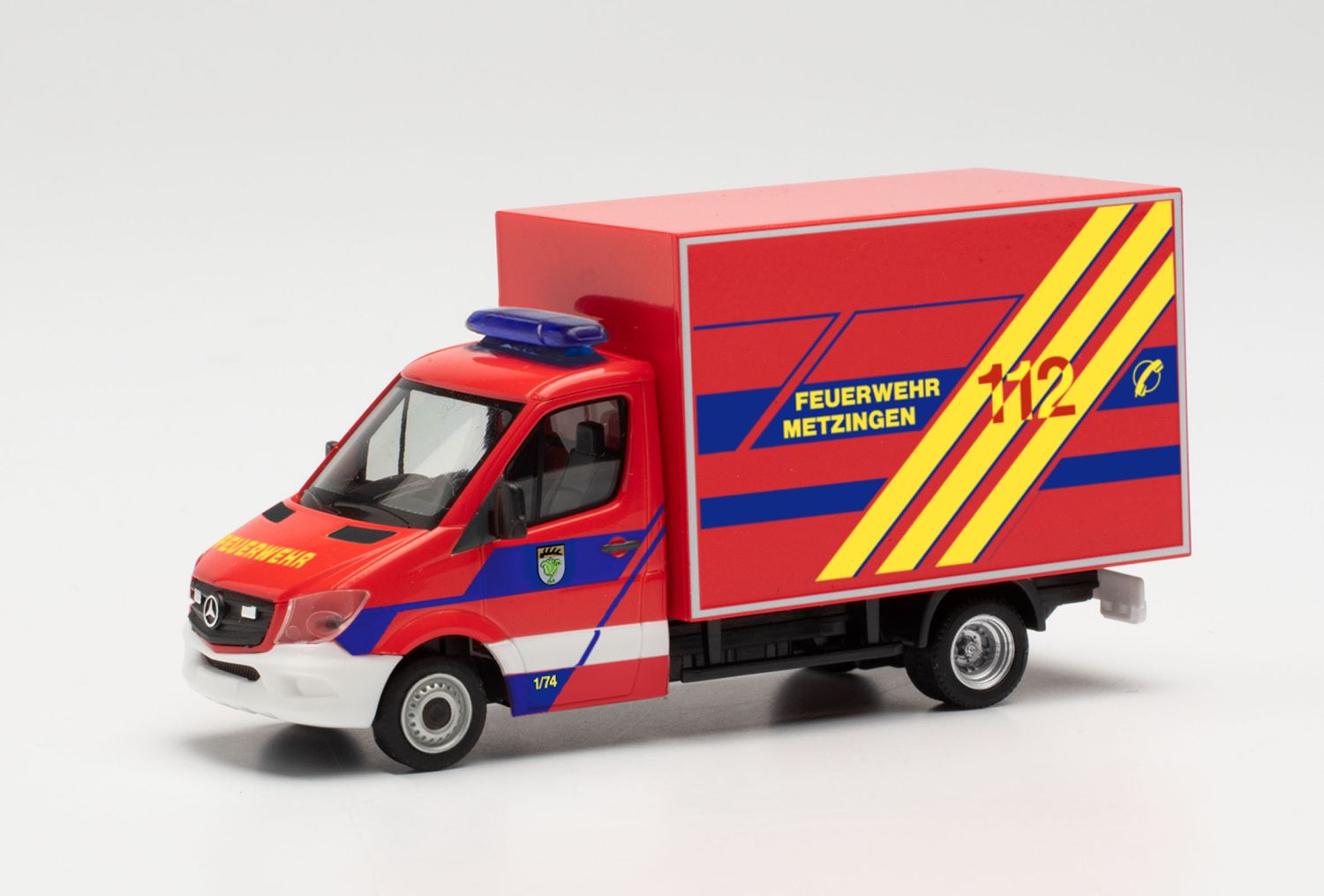 Herpa 096690 - Mercedes-Benz Sprinter `13 Koffer-LKW 'Feuerwehr Metzingen'