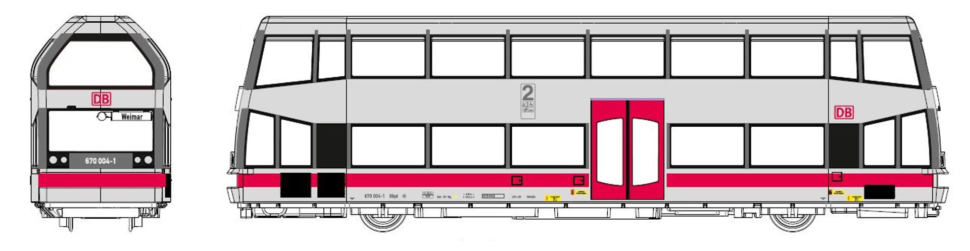 Kres 51047031 - Doppelstock-Schienenbus BR 670, 670 004-1, DBAG, Ep.V, DC-Digital