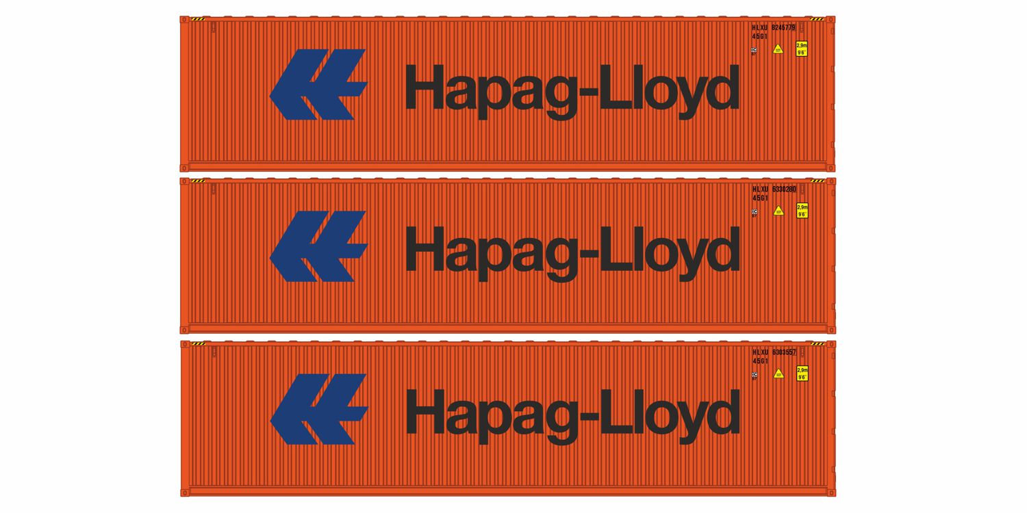 igra 98010015 - 3er Set Container 40' 'Hapag-Lloyd'