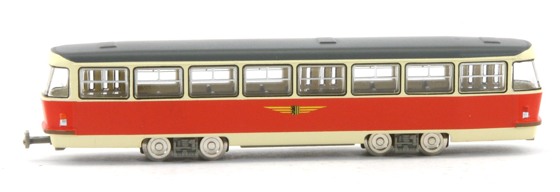 TOMYTEC 977814-AED - Dresdner Straßenbahn Tatra T4-B4, grau-rot-beige, Ep.IV, DC-Digital