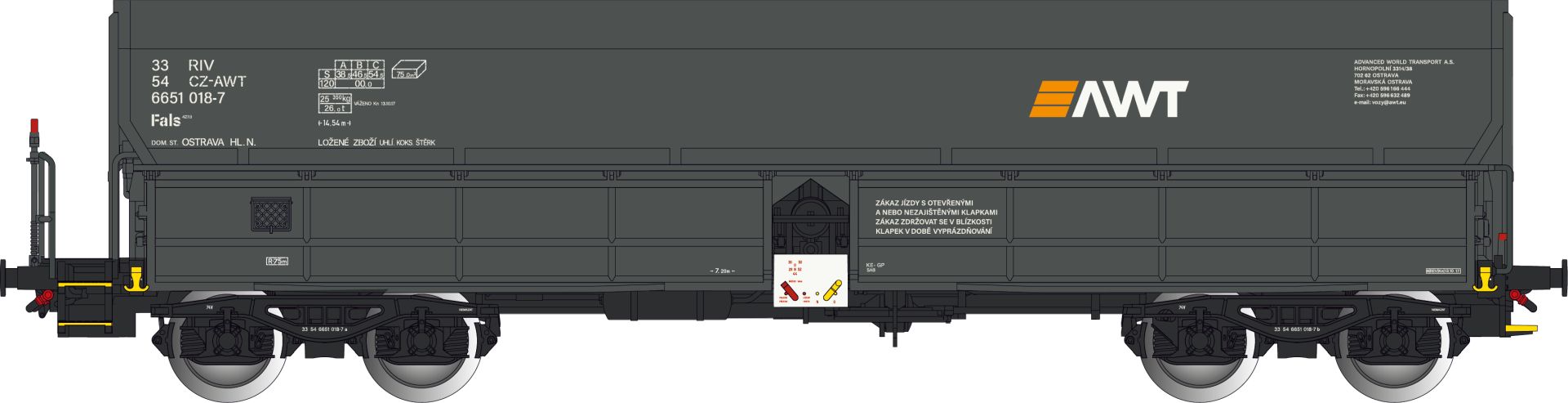 Albert Modell 665026 - Offener Güterwagen Fals, CZ-AWT, Ep.VI