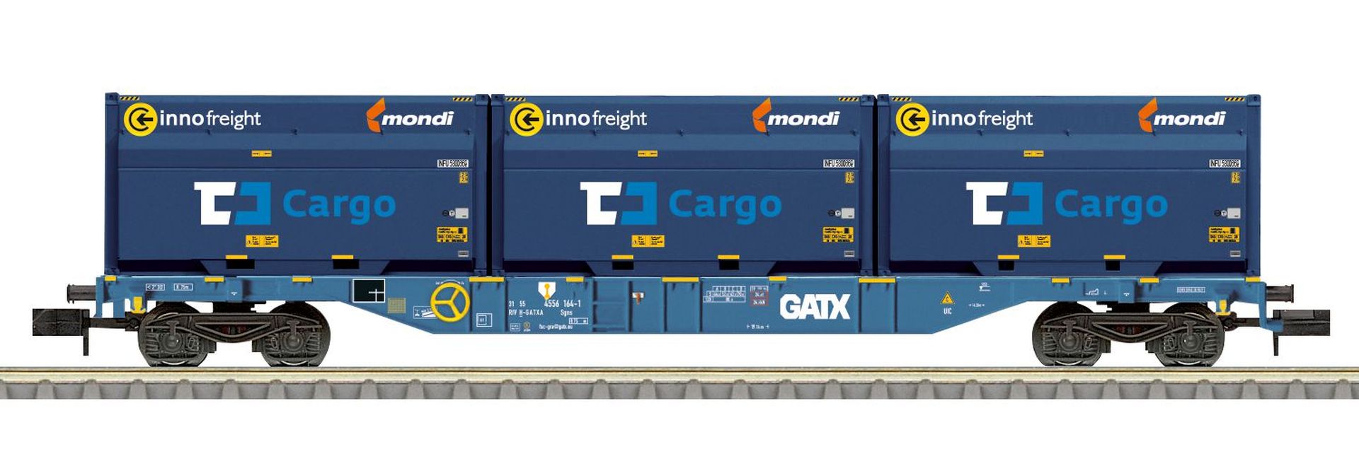 Trix 18434 - Containertragwagen, Sgnss, GATX, Ep.VI