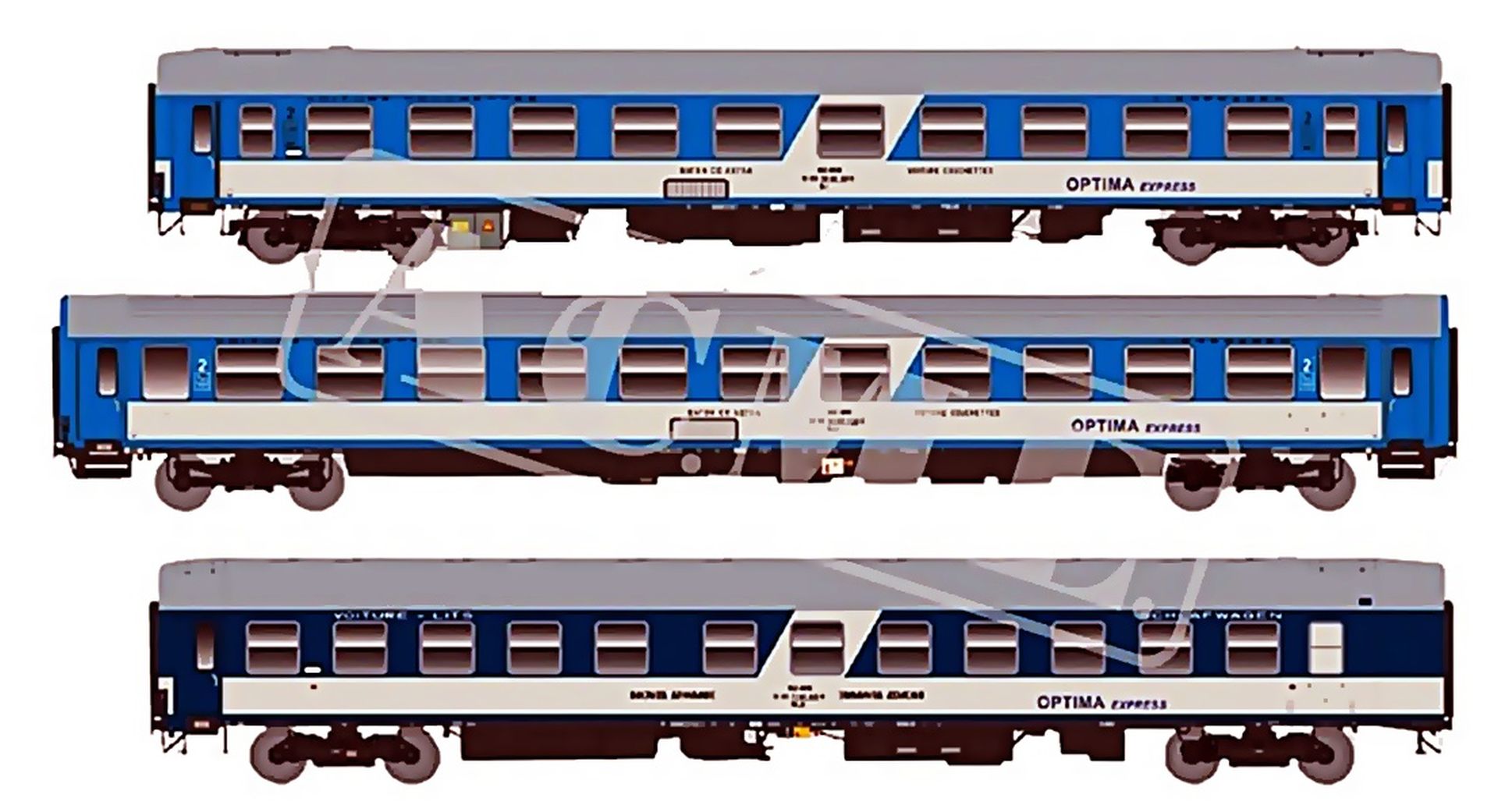 ACME AC 55345 - 3er Set Schlaf- bzw. Liegewagen, Optima Express, OTP, Ep.V