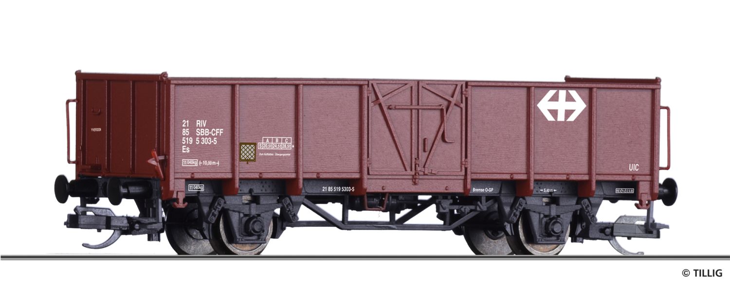 Tillig 14081 - Offener Güterwagen Es, SBB, Ep.IV